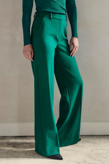 Adelaide Sculpt Stretch Crepe Wide-Leg Trousers Cyanine Green Adelaide Sculpt Stretch Crepe Wide-Leg Trousers Cyanine Green