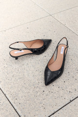 Piedmont Croc-Embossed Leather Heels 35 Black Piedmont Croc-Embossed Leather Heels 35 Black