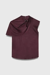 Ocana Satin Blouse Deep Plum