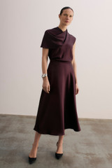 Ocana Satin Blouse Deep Plum