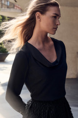 Delvino Stretch Silk Blouse Black Delvino Stretch Silk Blouse Black
