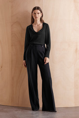 Delvino Stretch Silk Blouse Black Delvino Stretch Silk Blouse Black