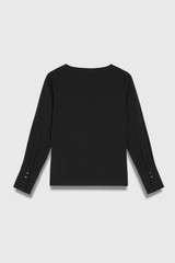 Delvino Stretch Silk Blouse Black Delvino Stretch Silk Blouse Black