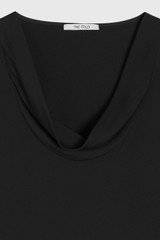 Delvino Stretch Silk Blouse Black Delvino Stretch Silk Blouse Black
