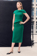 Athina Sculpt Stretch Crepe Dress Cyanine Green Athina Sculpt Stretch Crepe Dress Cyanine Green