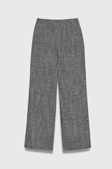 Fitzroy Wool Herringbone Straight Flared Trousers Black And White Fitzroy Wool Herringbone Straight Flared Trousers Black And White
