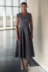 Valance Herringbone Tweed Dress Ivory