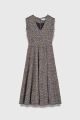 Valance Herringbone Tweed Dress Ivory