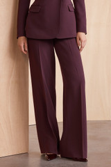 Clever Crepe Adelaide Wide-Leg Trousers Plum Clever Crepe Adelaide Wide-Leg Trousers Plum