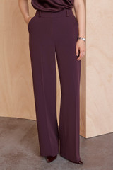 Clever Crepe Adelaide Wide-Leg Trousers Plum Clever Crepe Adelaide Wide-Leg Trousers Plum