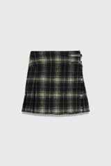 Balintore Wool Check Mini Skirt Black And Green Balintore Wool Check Mini Skirt Black And Green