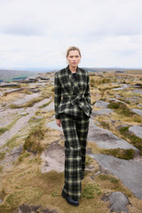 Hartford Wool Check Trousers Black And Green Hartford Wool Check Trousers Black And Green