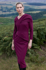 Iona Wool Jersey Dress Dark Cerise Pink