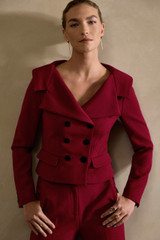 Hamilton Sculpt Stretch Crepe Jacket Dark Red