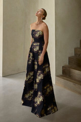 Amelia Jacquard Gown Black And Gold
