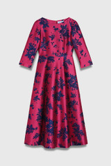 Adelfia Jacquard Midi Dress Fuschia And Navy Adelfia Jacquard Midi Dress Fuschia And Navy