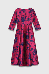 Adelfia Jacquard Midi Dress Fuschia And Navy