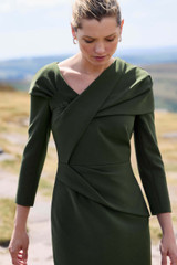 Iona Sculpt Stretch Crepe Dress Highland Green Iona Sculpt Stretch Crepe Dress Highland Green