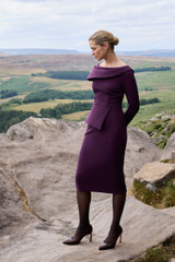 Palmerston Sculpt Stretch Crepe Dress Maroon