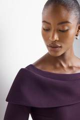 Palmerston Sculpt Stretch Crepe Dress Maroon