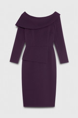 Palmerston Sculpt Stretch Crepe Dress Maroon