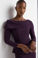 Palmerston Sculpt Stretch Crepe Dress Maroon