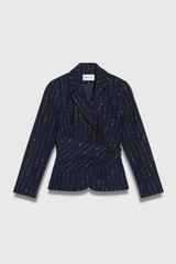 Collingham Wool Pinstripe Jacket Navy