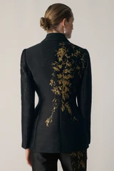 Knighton Jacquard Jacket Black And Gold