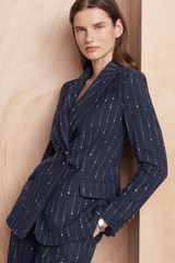 Knighton Wool Pinstripe Jacket Navy Knighton Wool Pinstripe Jacket Navy