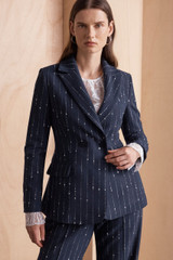 Knighton Wool Pinstripe Jacket Navy Knighton Wool Pinstripe Jacket Navy