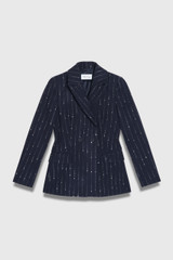 Knighton Wool Pinstripe Jacket Navy Knighton Wool Pinstripe Jacket Navy
