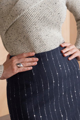 Kerrison Wool Pinstripe Pencil Skirt Navy Kerrison Wool Pinstripe Pencil Skirt Navy
