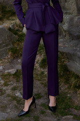 365 Pure Wool Tavira Slim-Leg Trousers Amethyst