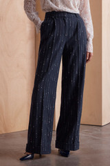 Hartwood Wool Pinstripe Trousers Navy Hartwood Wool Pinstripe Trousers Navy