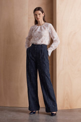Hartwood Wool Pinstripe Trousers Navy Hartwood Wool Pinstripe Trousers Navy