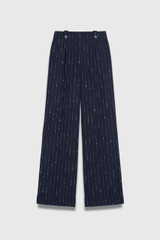 Hartwood Wool Pinstripe Trousers Navy Hartwood Wool Pinstripe Trousers Navy