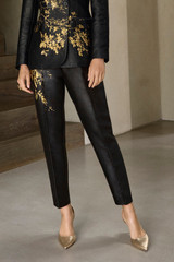 Esme Jacquard Trousers Black And Gold Esme Jacquard Trousers Black And Gold