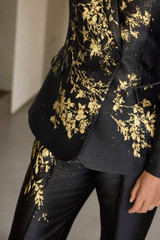 Esme Jacquard Trousers Black And Gold Esme Jacquard Trousers Black And Gold