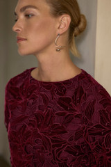 Ameria Velvet Lace Top Dark Crimson Ameria Velvet Lace Top Dark Crimson