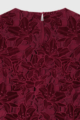 Ameria Velvet Lace Top Dark Crimson Ameria Velvet Lace Top Dark Crimson