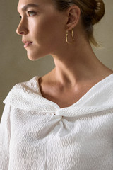 Tirana Silk Jacquard Long Sleeve Top Ivory Tirana Silk Jacquard Long Sleeve Top Ivory