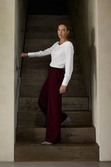 Tirana Silk Jacquard Long Sleeve Top Ivory Tirana Silk Jacquard Long Sleeve Top Ivory
