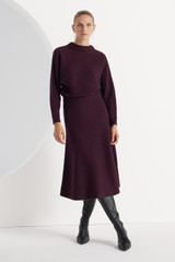 Savoia Merino Dress Deep Maroon