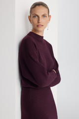 Savoia Merino Dress Deep Maroon