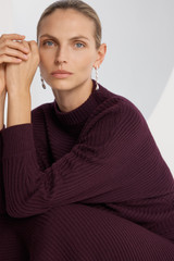 Savoia Merino Dress Deep Maroon