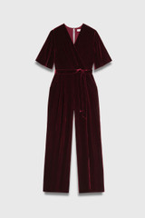 Langford Velvet Jumpsuit Dark Crimson Langford Velvet Jumpsuit Dark Crimson