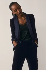 Lennox Velvet Jacket Navy