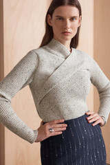 Elie Wool Cashmere Sweater Ivory Donegal Elie Wool Cashmere Sweater Ivory Donegal
