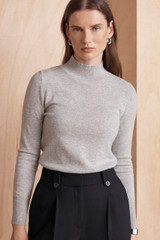 Ceri Wool Cashmere Sweater Grey Melange Ceri Wool Cashmere Sweater Grey Melange