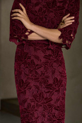 Kerrison Velvet Lace Skirt Dark Crimson Kerrison Velvet Lace Skirt Dark Crimson